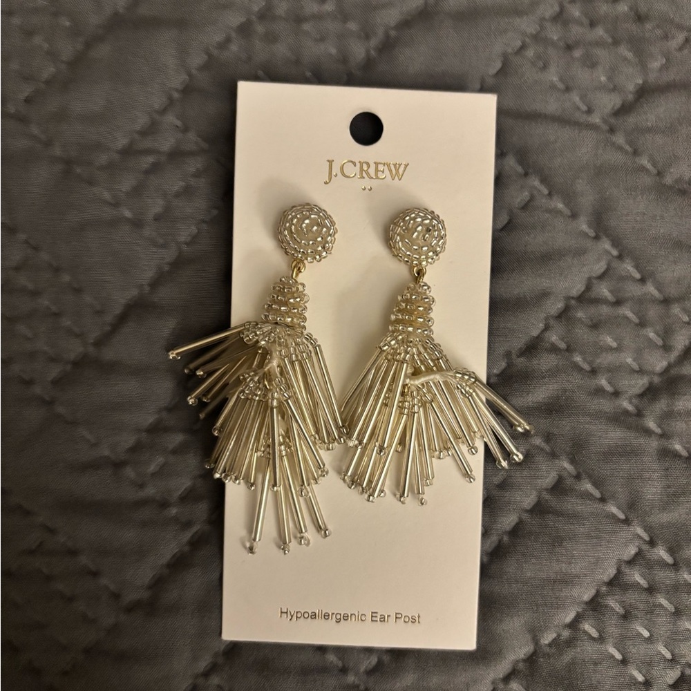 J. Crew Gold and Silver Fringe Earrings